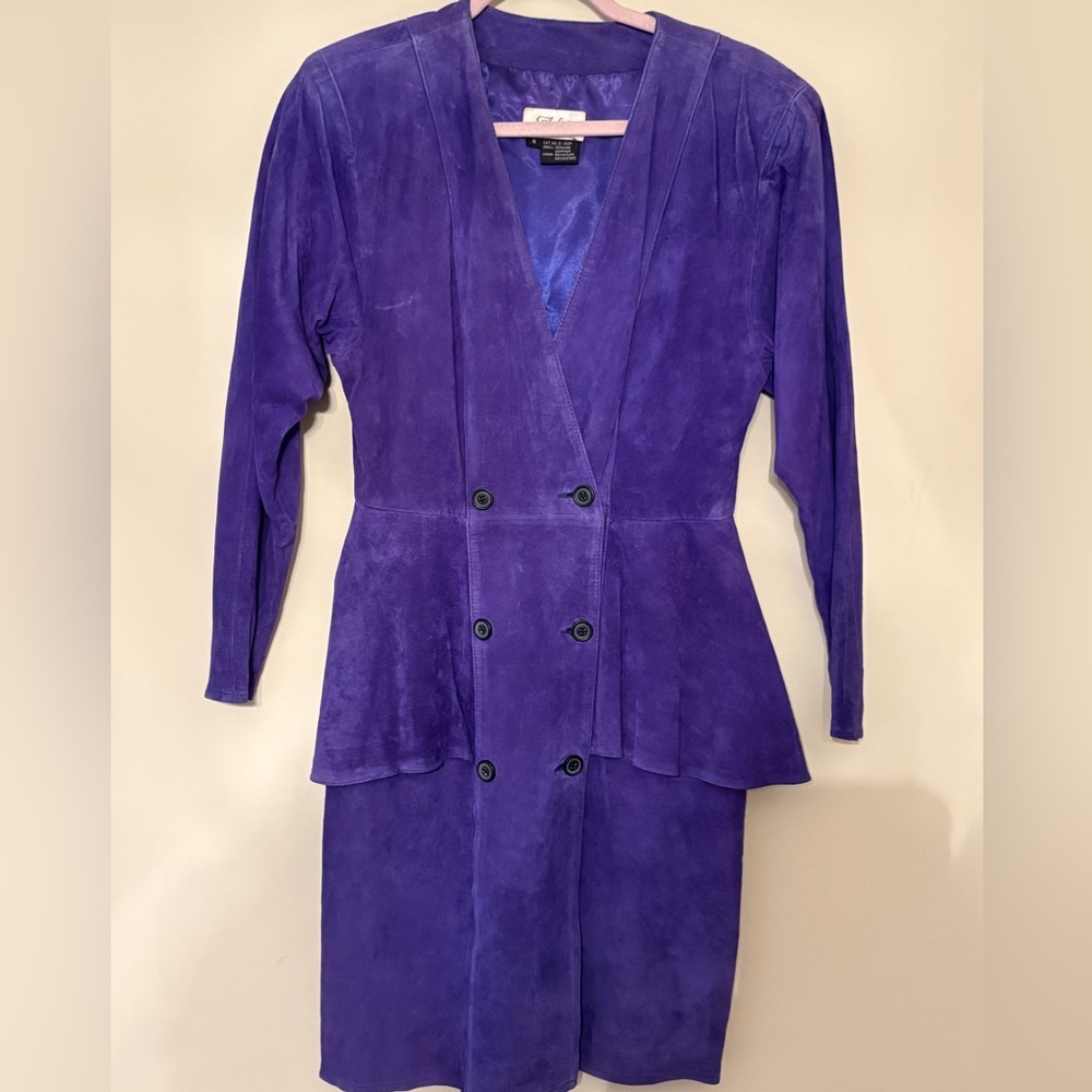 Vintage 1980’s Ambria Purple Suede Dress